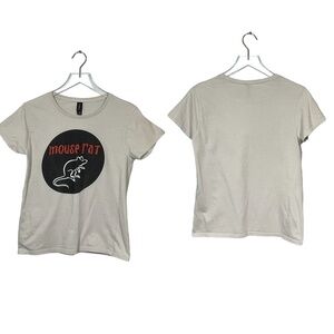 Anvil Grey Mouse Rat T-Shirt for Parks and Rec Fans 100% Cotton Size M